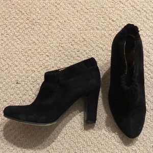 Black suede booties
